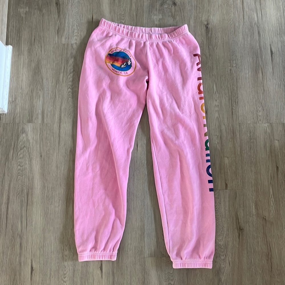 Pink Aviator Nation Sweatpants- Medium